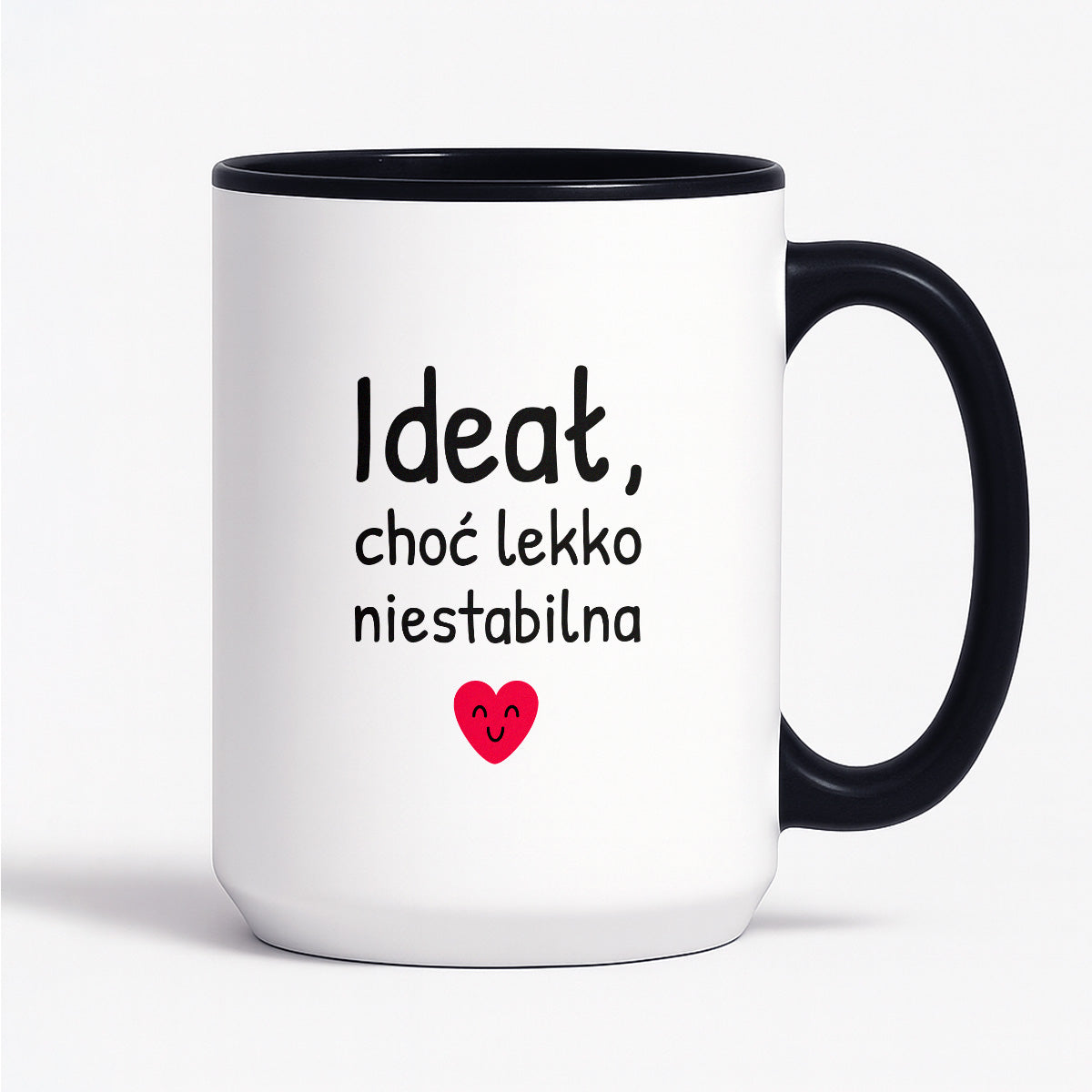 Kubek z nadrukiem - "Ideał, choć lekko niestabilna"
