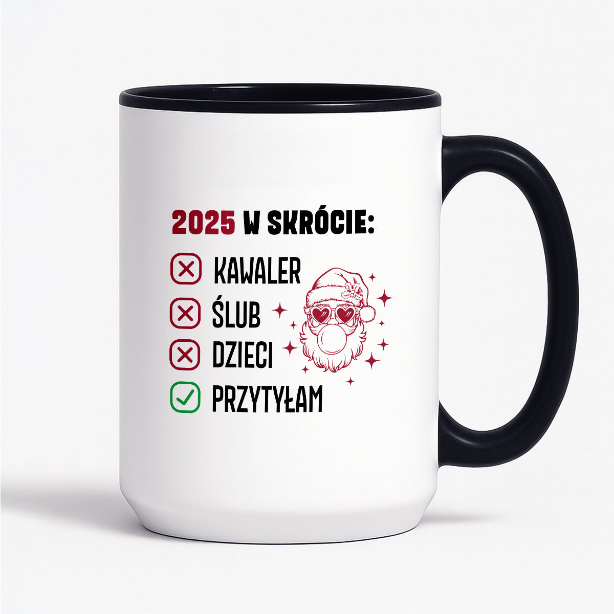 Kubek świąteczny z Mikołajem "2025 w skrócie" I