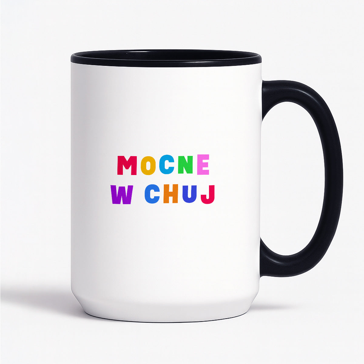 Kubek z kolorowym nadrukiem "mocne w chuj"