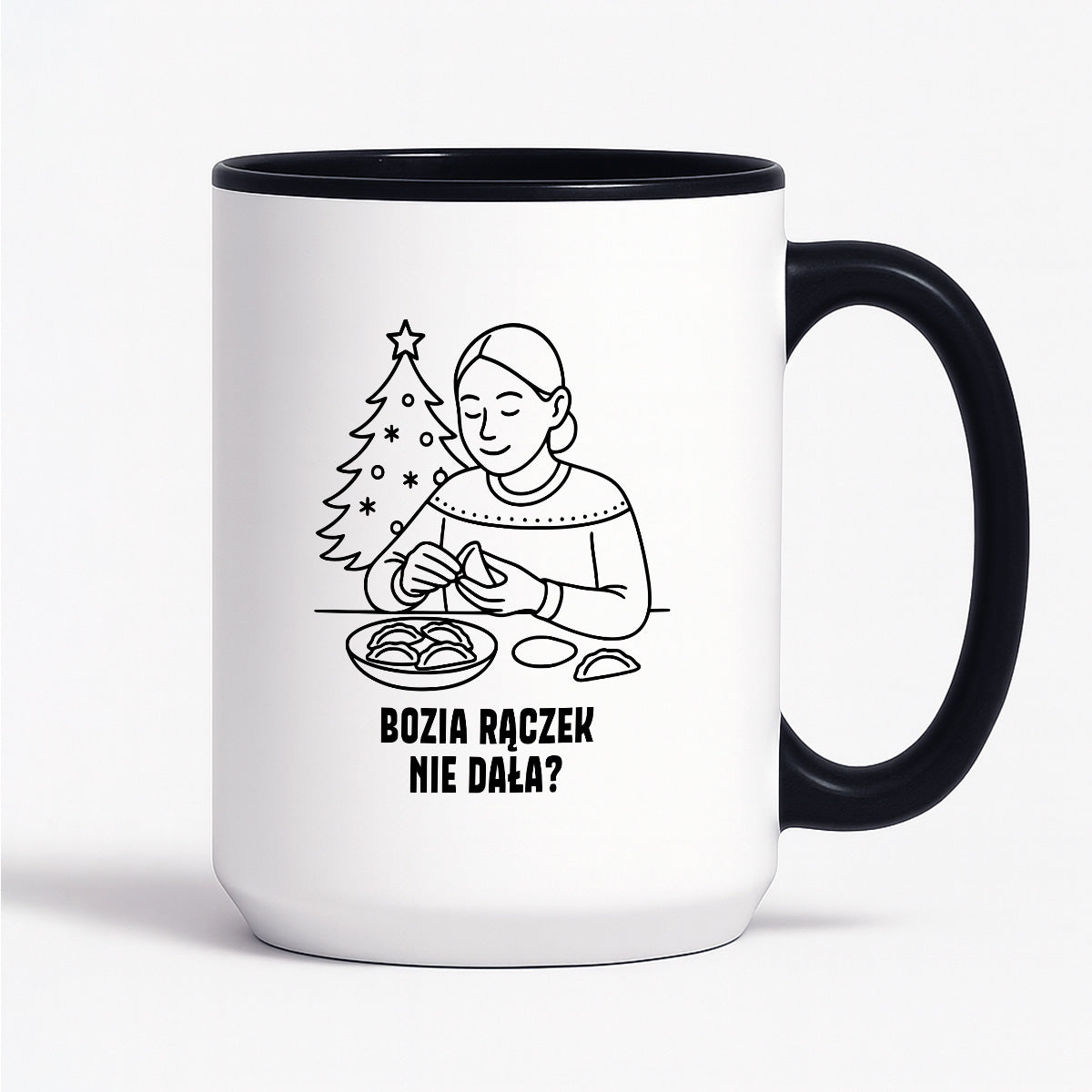 Kubek świąteczny z cytatem MAMY - "Bozia rączek nie dała?"
