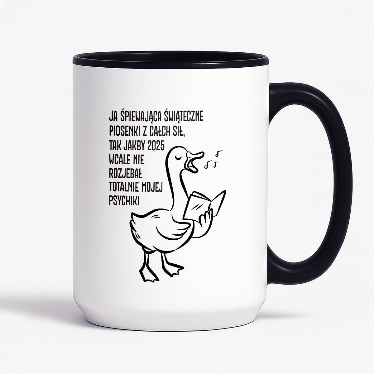Kubek świąteczny z GĄSKĄ - "JA ŚPIEWAJĄCA ŚWIĄTECZNE PIOSENKI..."