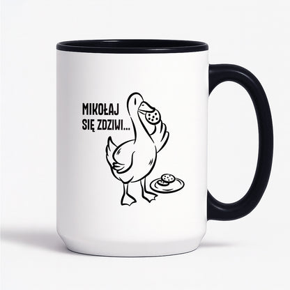Kubek świąteczny z GĄSKĄ - "MIKOŁAJ SIĘ ZDZIWI"