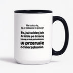 Kubek z nadrukiem - "Nie boisz się, że AI zabierze Ci pracę?"