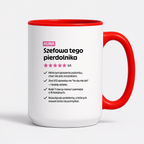 Kubek spersonalizowany z nadrukiem "Szefowa tego pierdolnika"