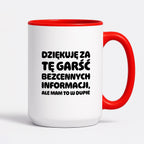 Kubek z nadrukiem - "Dziękuję za tę garść bezcennych informacji"