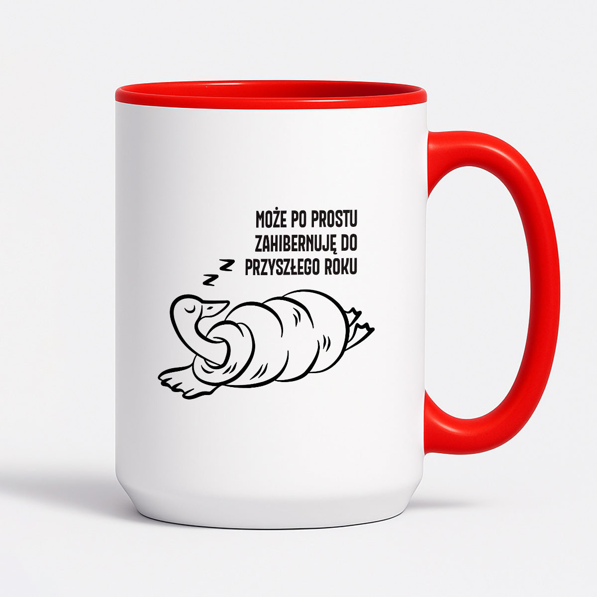 Kubek świąteczny z GĄSKĄ - "MOŻE PO PROSTU ZAHIBERNUJĘ DO PRZYSZŁEGO ROKU"