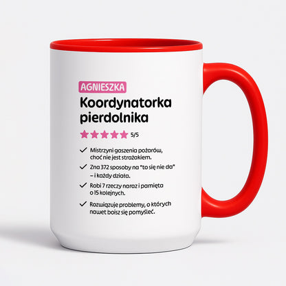 Kubek spersonalizowany z nadrukiem "Koordynatorka pierdolnika"