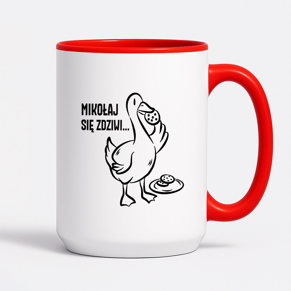 Kubek świąteczny z GĄSKĄ - "MIKOŁAJ SIĘ ZDZIWI"