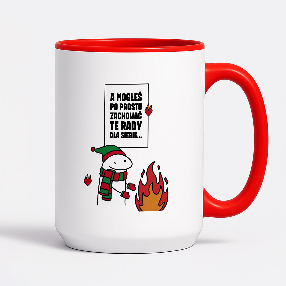 Kubek świąteczny mem "A mogłeś po prostu zachować te rady dla siebie..."