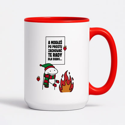 Kubek świąteczny mem "A mogłeś po prostu zachować te rady dla siebie..."