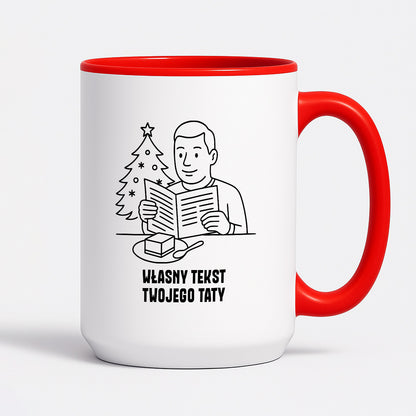 Kubek świąteczny z cytatem TATY SPERSONALIZOWANY - "Własny tekst Twojego Taty"