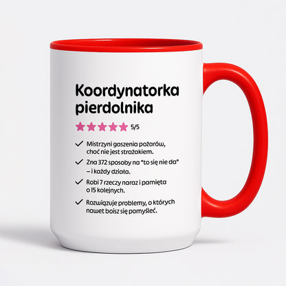 Kubek z nadrukiem "Koordynatorka pierdolnika"