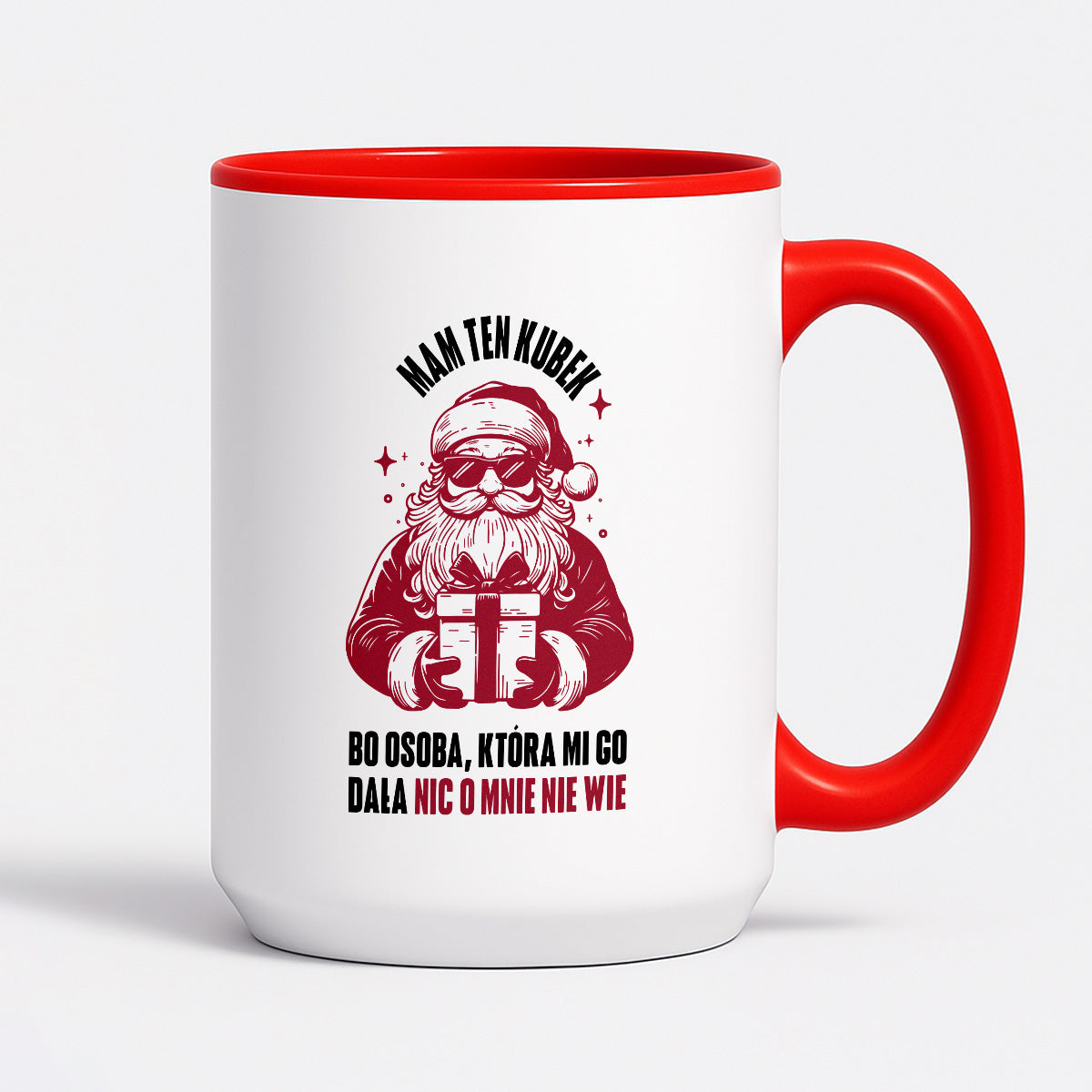 Kubek świąteczny z Mikołajem - "Mam ten kubek, bo osoba, która mi go dała nic o mnie nie wie" MIKOŁAJKI