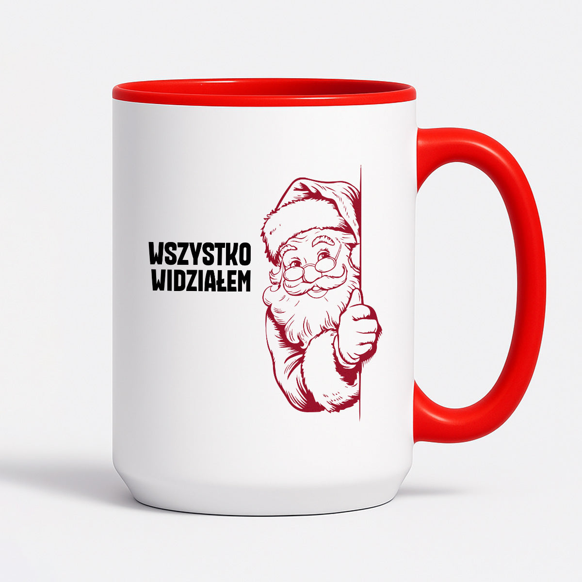 Kubek świąteczny z Mikołajem "Wszystko widziałem"