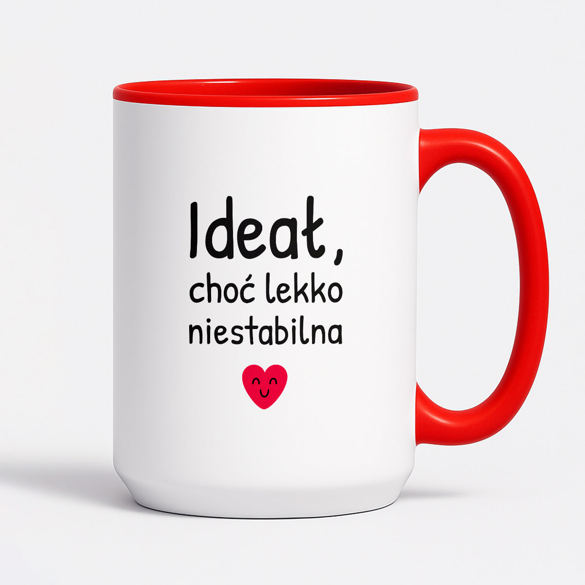 Kubek z nadrukiem - "Ideał, choć lekko niestabilna"