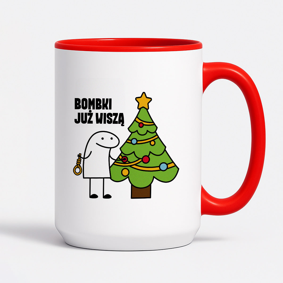 Kubek świąteczny mem "Bombki już wiszą"
