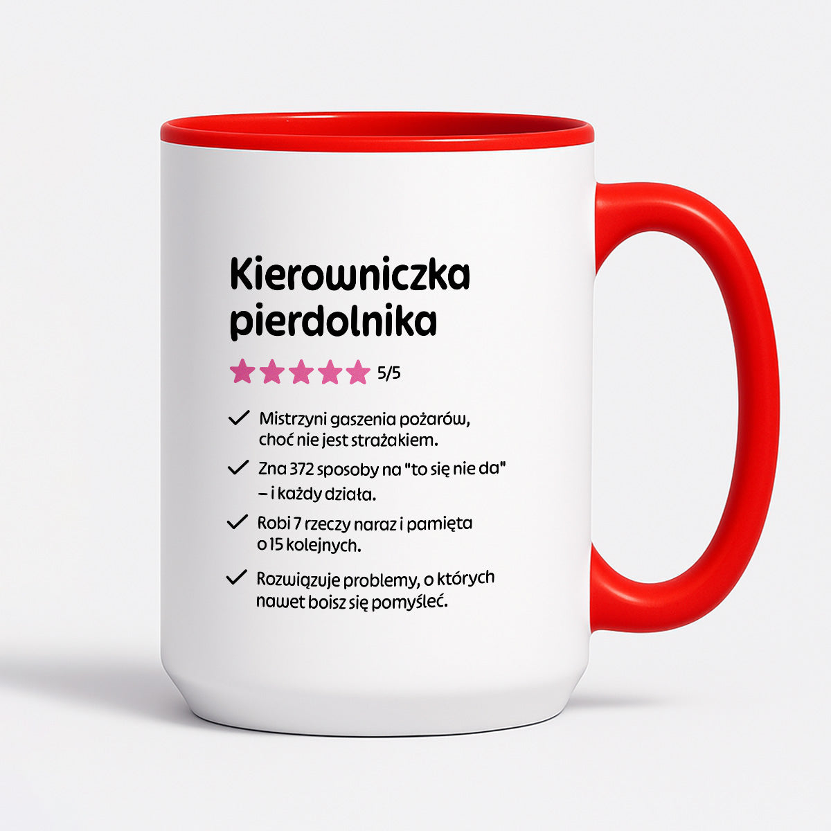 Kubek z nadrukiem "Kierowniczka pierdolnika"