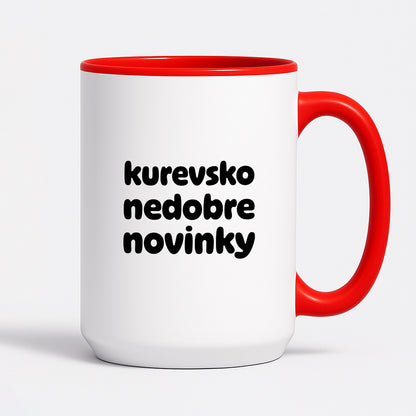 Kubek z nadrukiem - "kurevsko nedobre novinky" v2