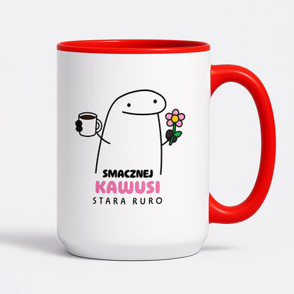 Kubek z nadrukiem - "Smacznej kawusi Stara Ruro"