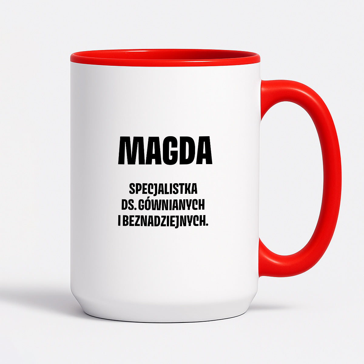 Kubek z IMIENIEM - "Specjalistka ds. gównianych i beznadziejnych"