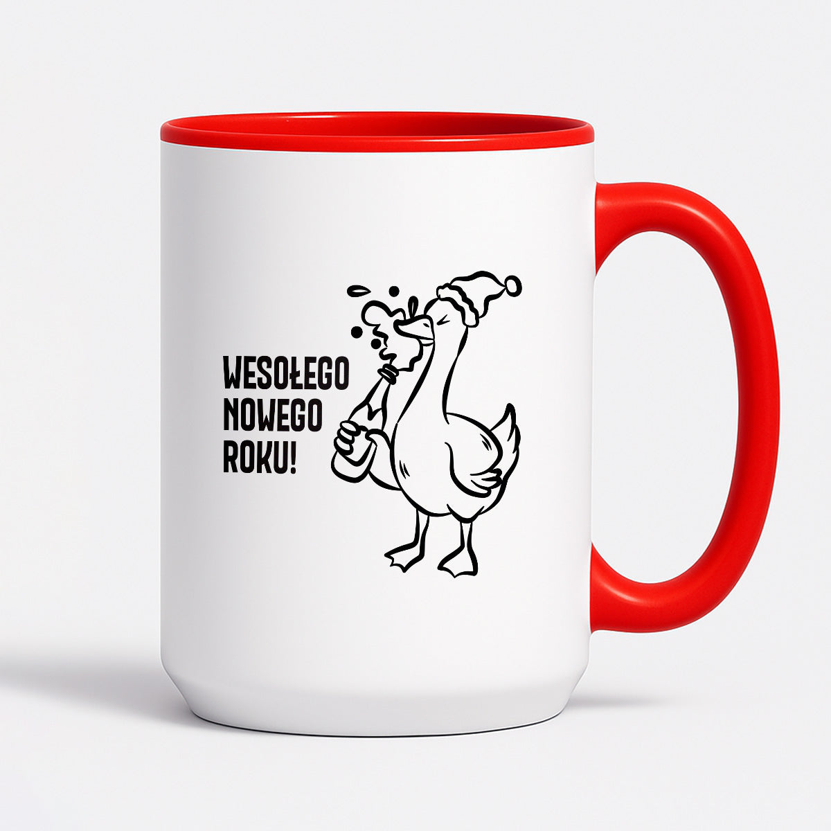 Kubek świąteczny z GĄSKĄ - "WESOŁEGO NOWEGO ROKU"