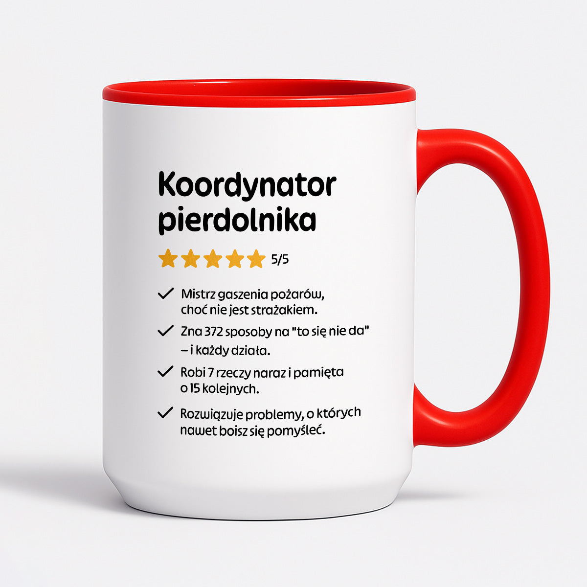 Kubek z nadrukiem "Koordynator pierdolnika"