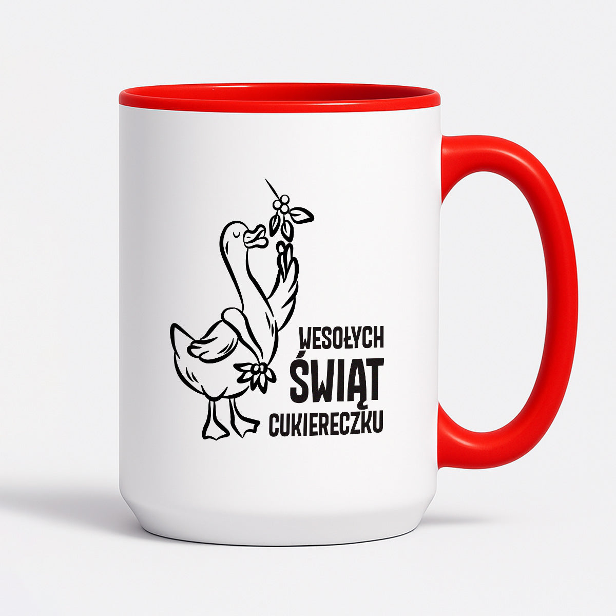 Kubek świąteczny z GĄSKĄ - "WESOŁYCH ŚWIĄT CUKIERECZKU"