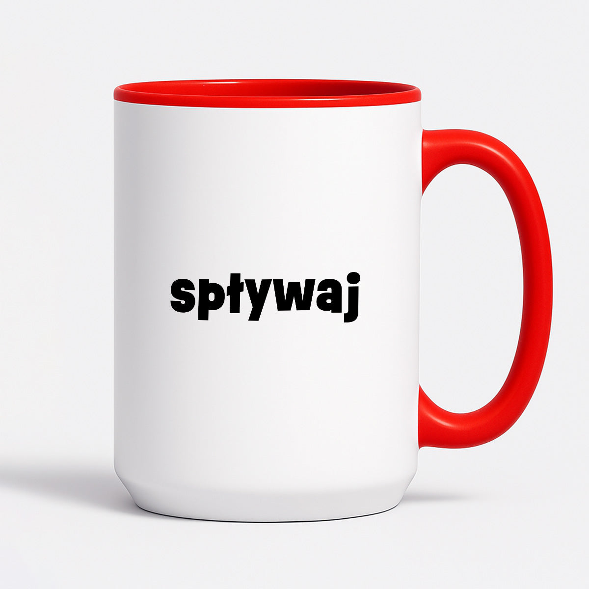 Kubek z nadrukiem "spływaj"