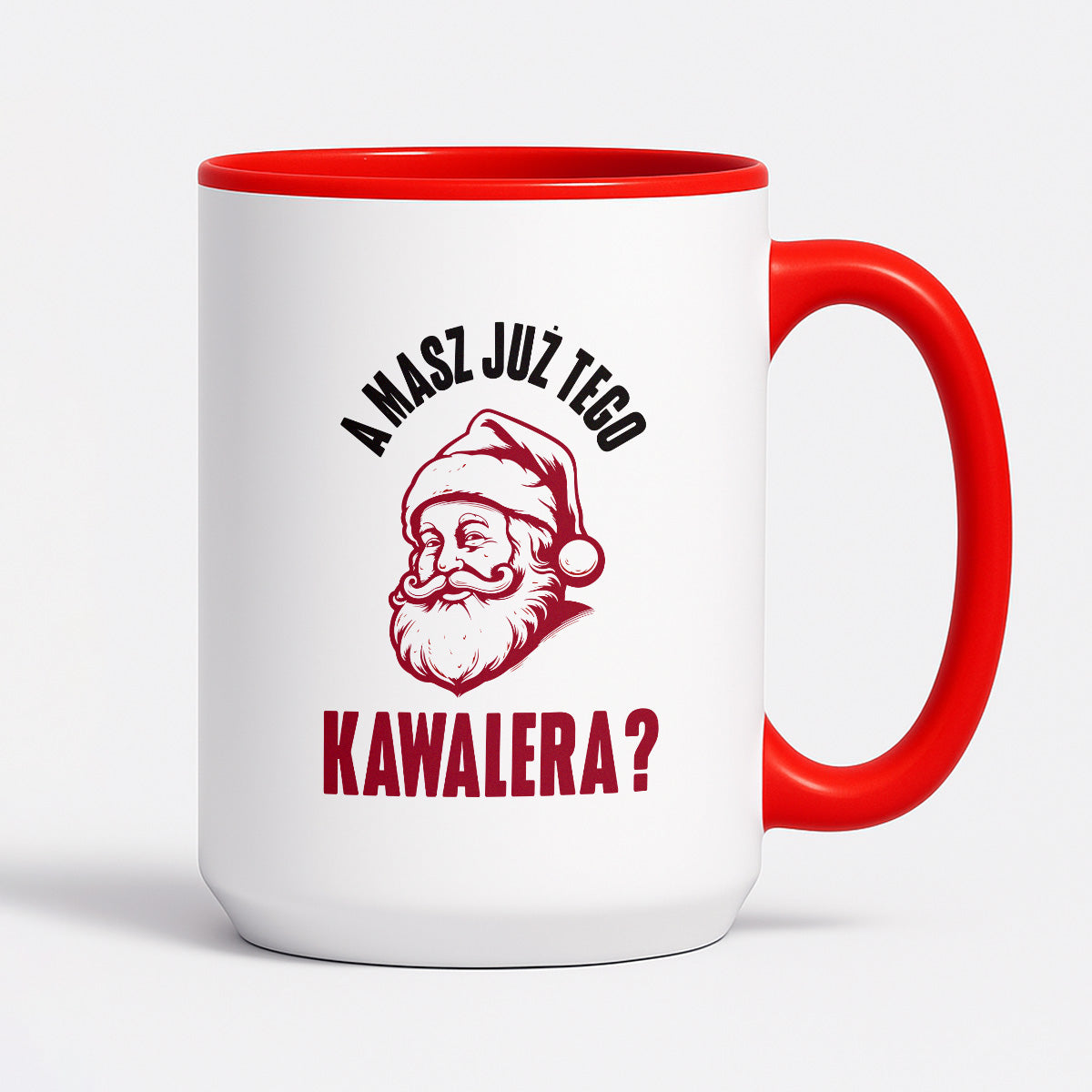 Kubek świąteczny z Mikołajem "A masz już tego kawalera?"