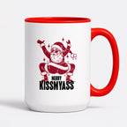 Kubek świąteczny z ✨slay✨ Mikołajem "Merry kissmyass"