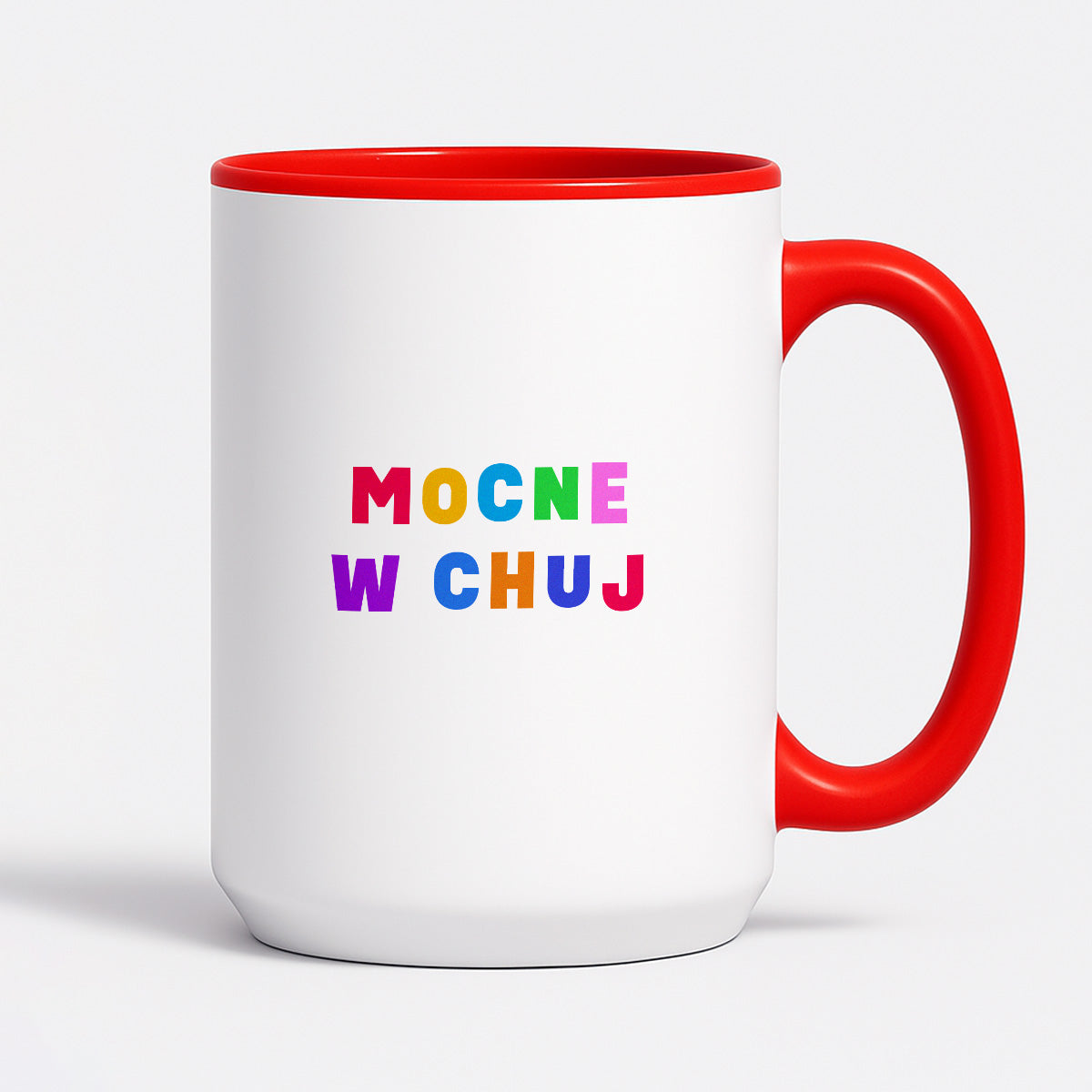 Kubek z kolorowym nadrukiem "mocne w chuj"