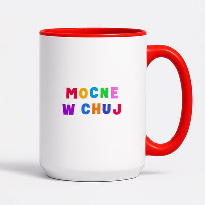 Kubek z kolorowym nadrukiem "mocne w chuj"