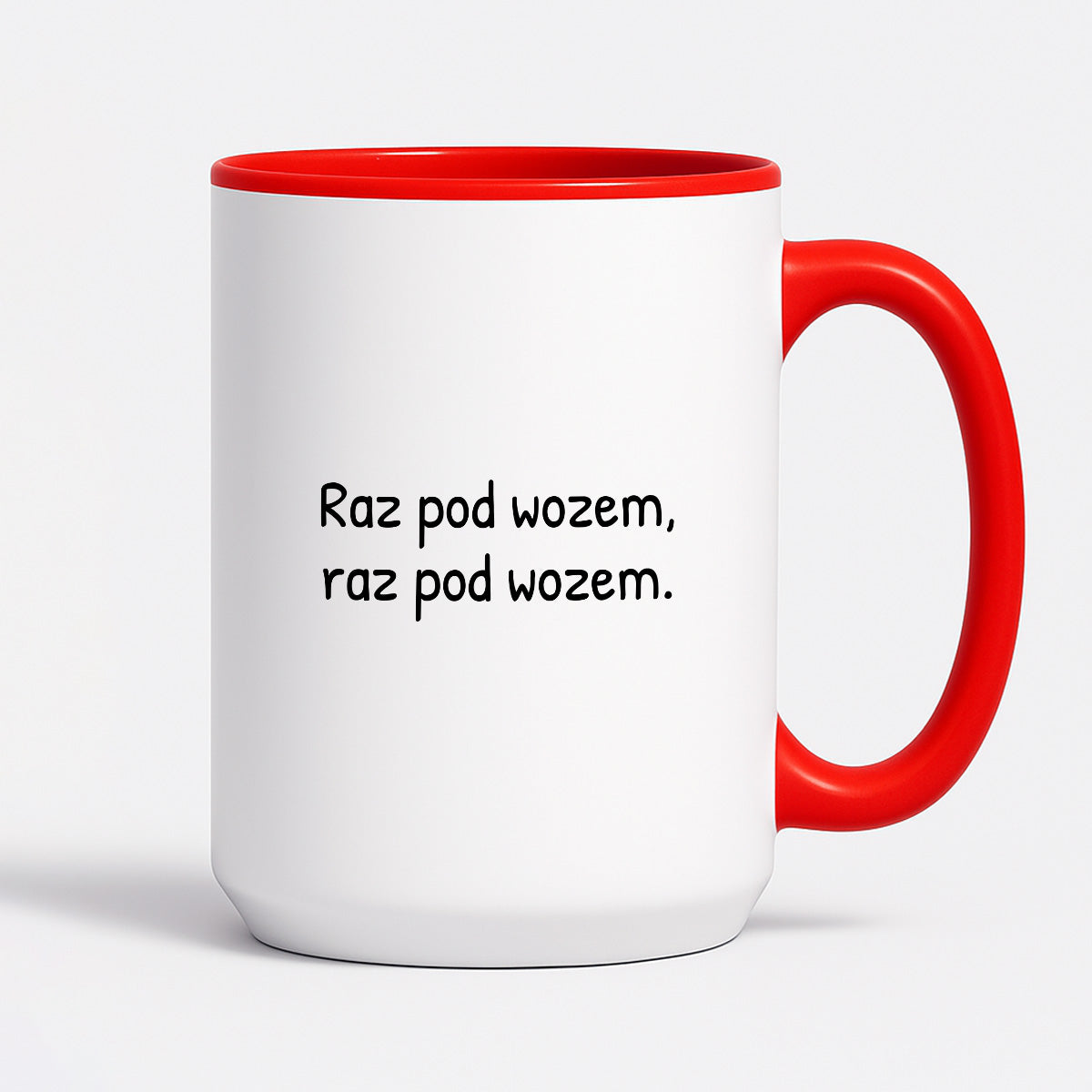 Kubek z nadrukiem - "Raz pod wozem, raz pod wozem."