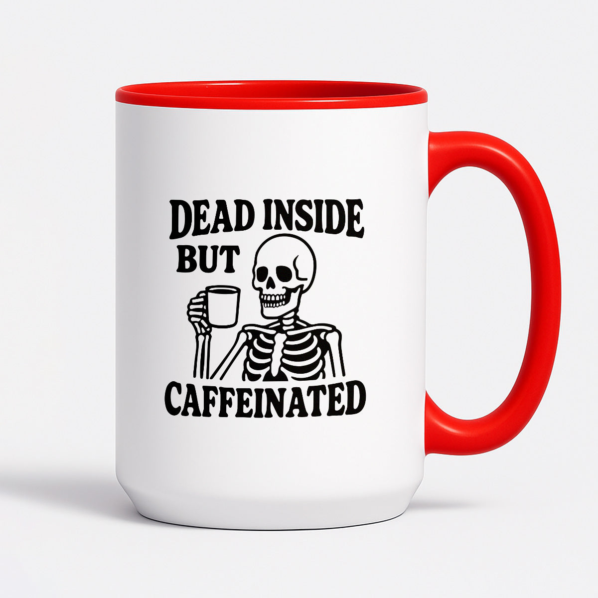 Kubek z nadrukiem "Dead inside but caffeinated"