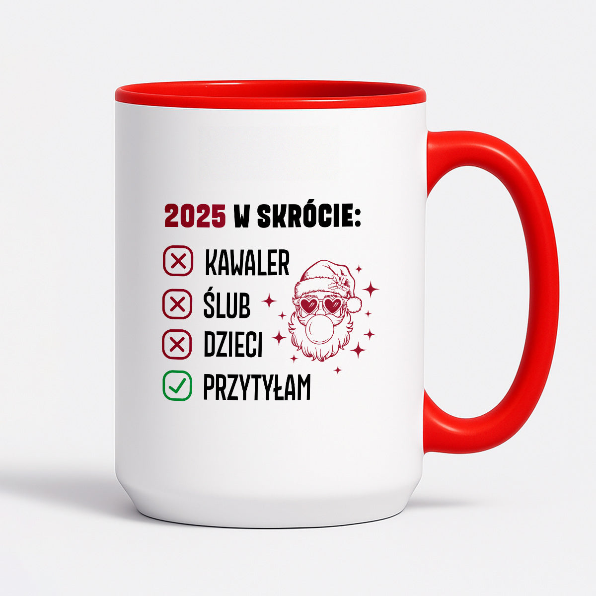 Kubek świąteczny z Mikołajem "2025 w skrócie" I