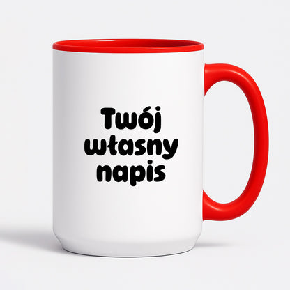 Kubek spersonalizowany z własnym napisem III - CZARNY NAPIS