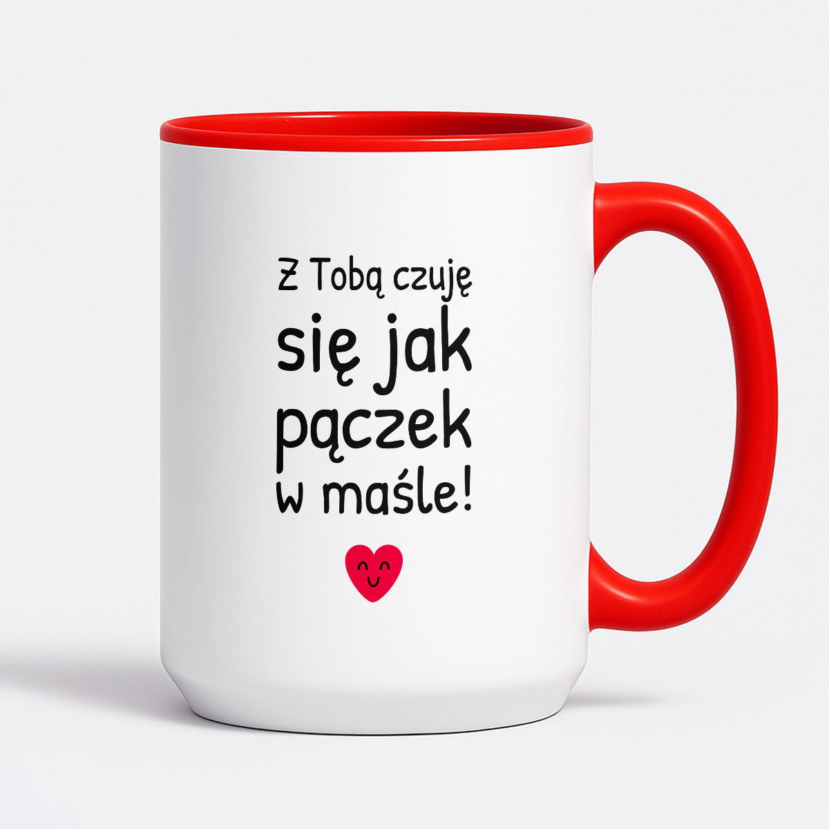 Kubek z nadrukiem - "Z Tobą czuję się jak pączek w maśle!"
