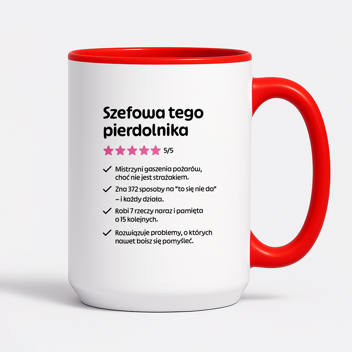 Kubek z nadrukiem "Szefowa tego pierdolnika"
