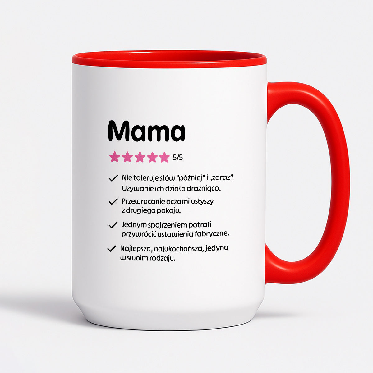 Kubek z nadrukiem - "Mama 5/5"