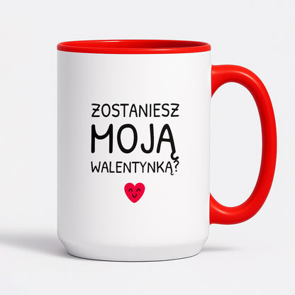 Kubek z nadrukiem - "Zostaniesz moja Walentynką?"