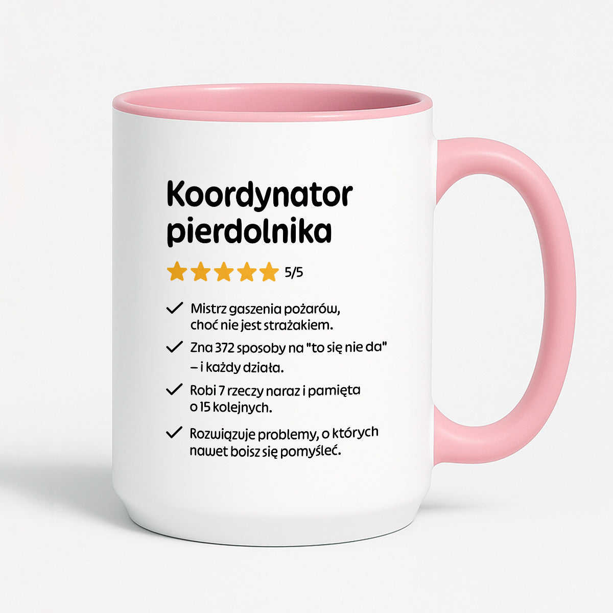 Kubek z nadrukiem "Koordynator pierdolnika"