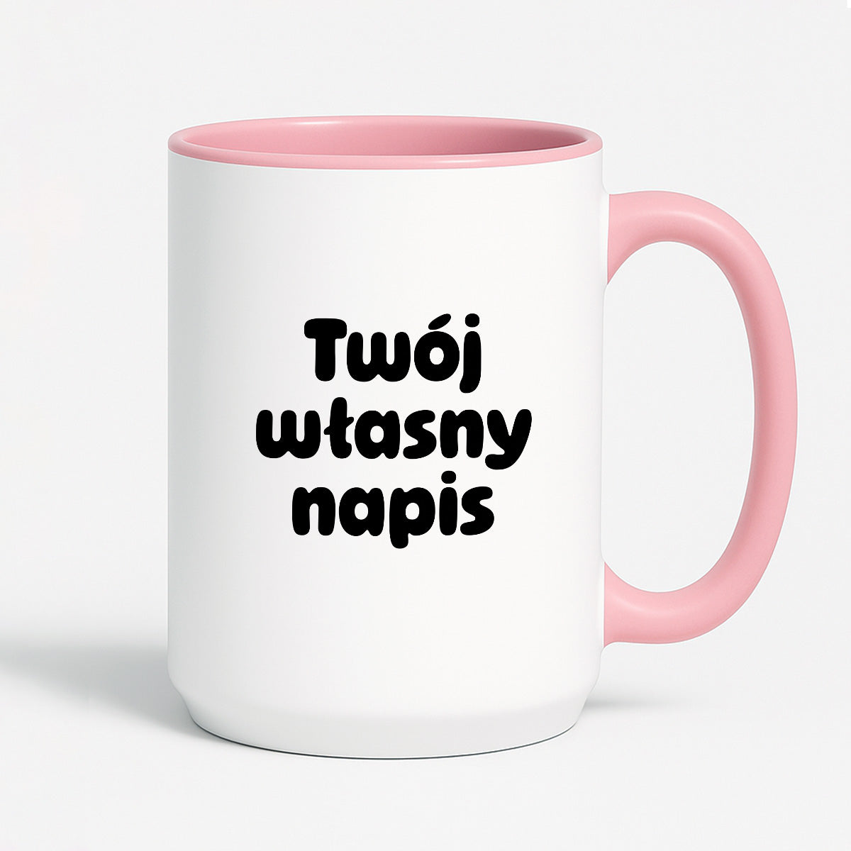Kubek spersonalizowany z własnym napisem III - CZARNY NAPIS