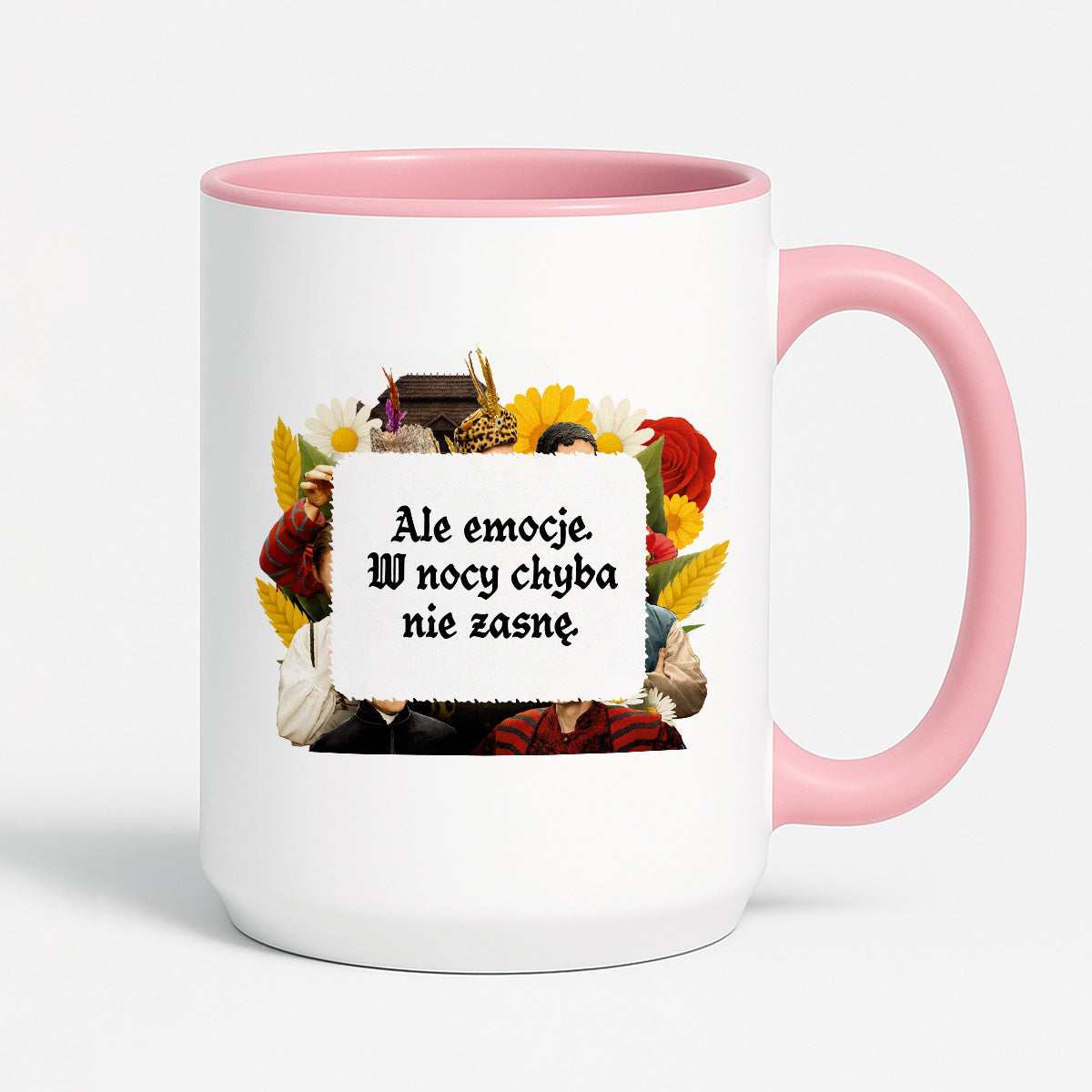 Kubek z nadrukiem "Ale emocje. W nocy chyba nie zasnę." NOWE 1670