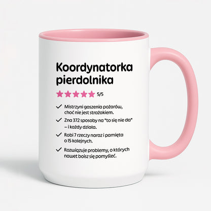 Kubek z nadrukiem "Koordynatorka pierdolnika"