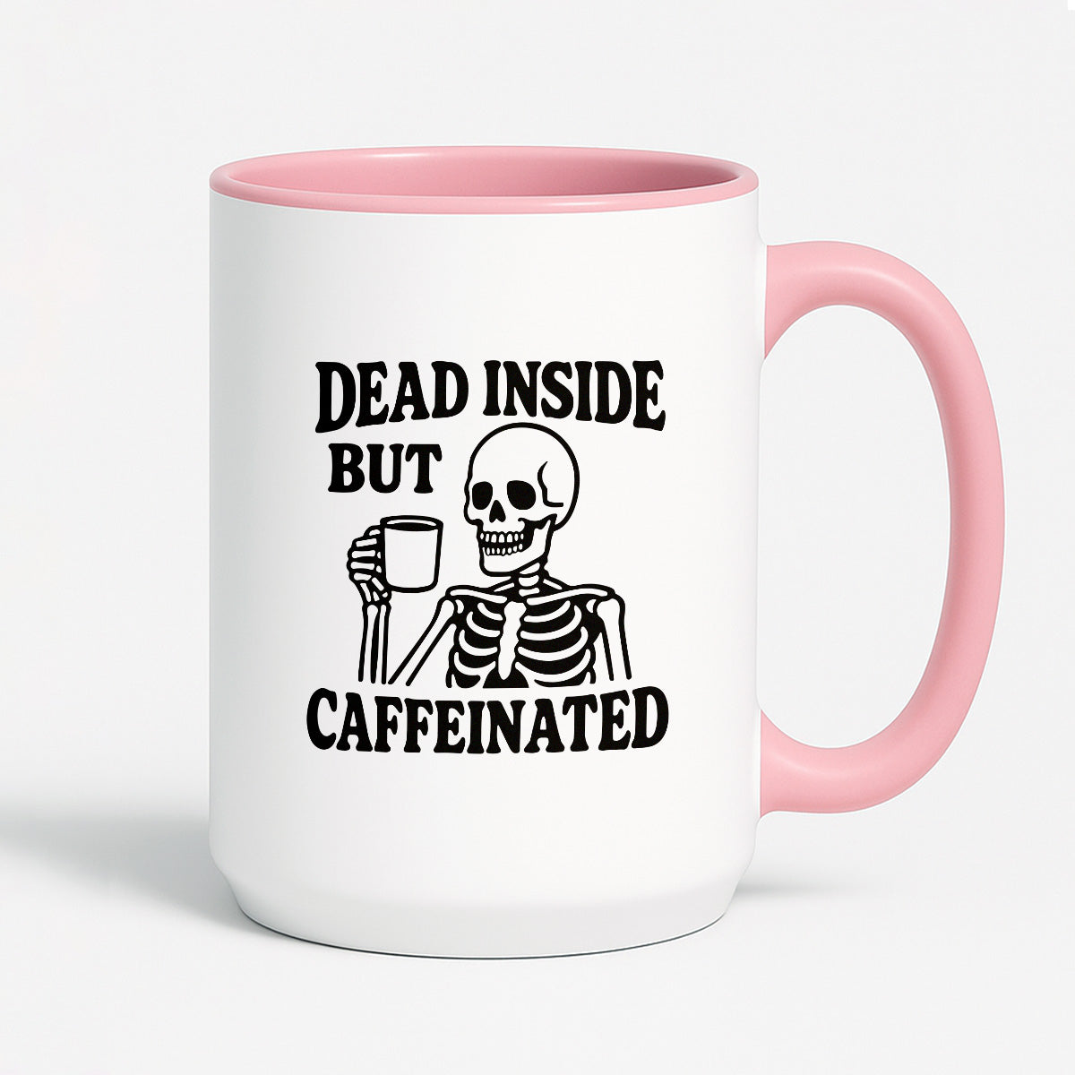 Kubek z nadrukiem "Dead inside but caffeinated"