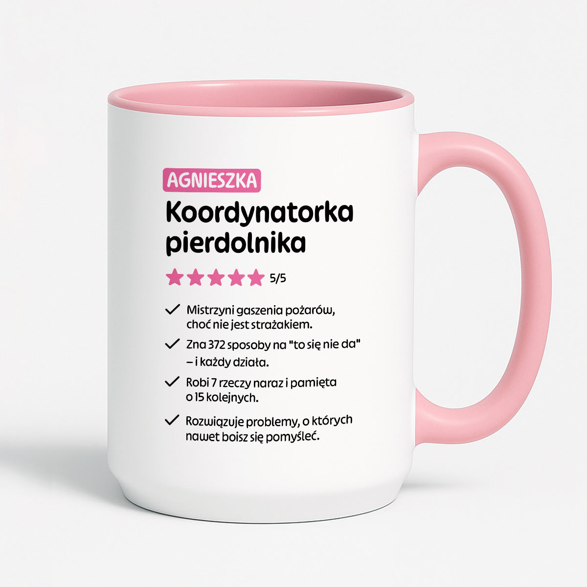 Kubek spersonalizowany z nadrukiem "Koordynatorka pierdolnika"