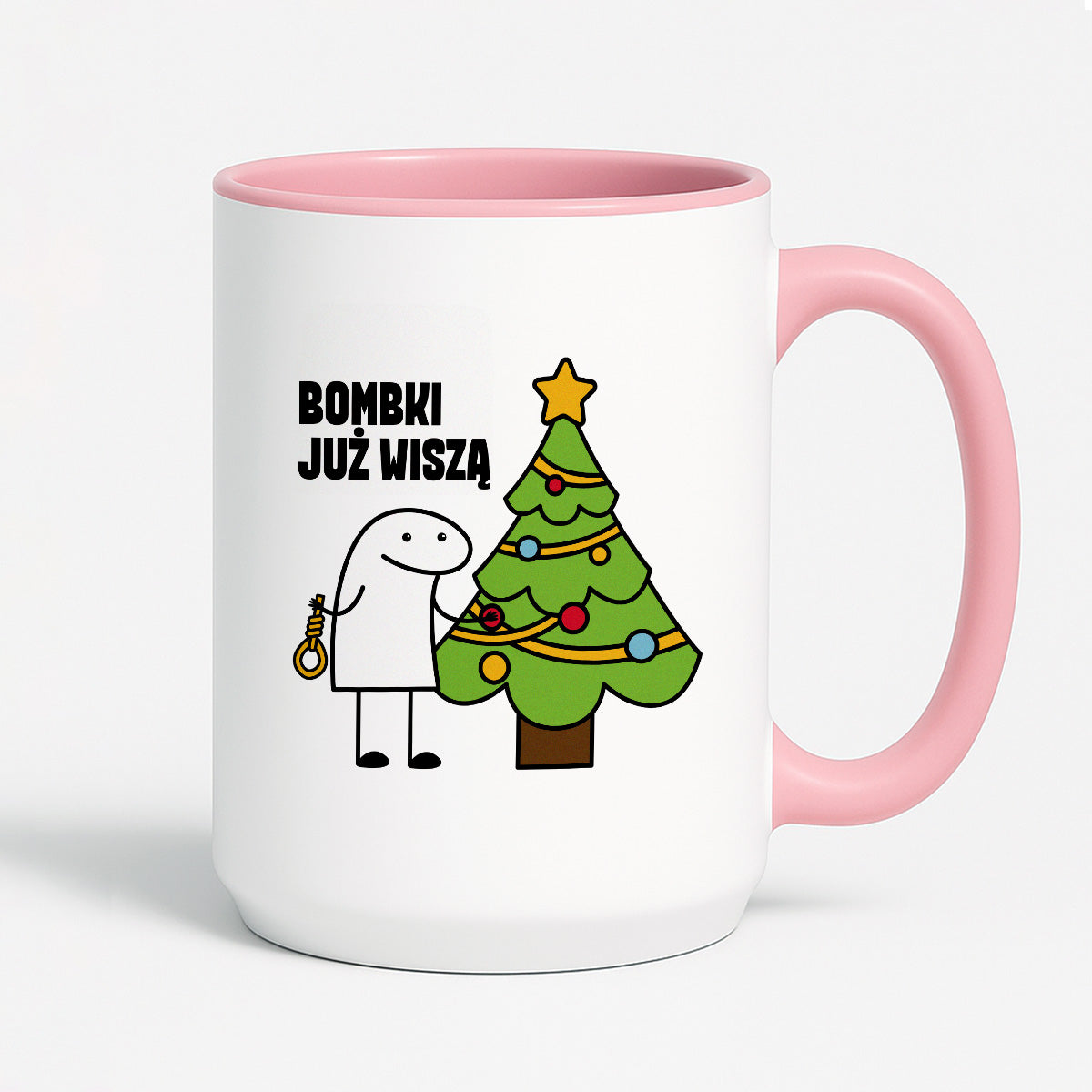Kubek świąteczny mem "Bombki już wiszą"