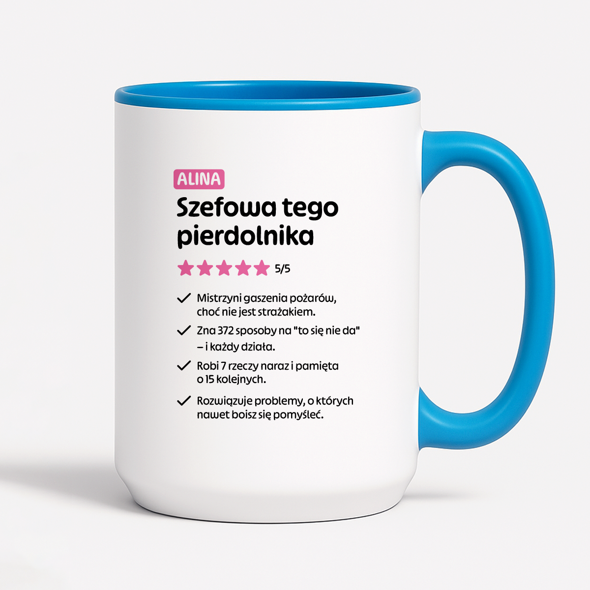Kubek spersonalizowany z nadrukiem "Szefowa tego pierdolnika"