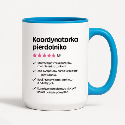 Kubek z nadrukiem "Koordynatorka pierdolnika"