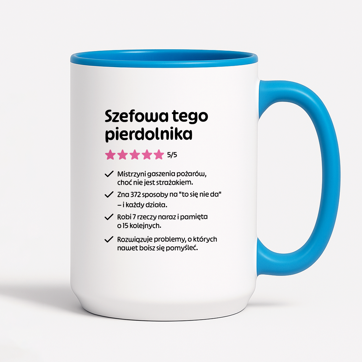 Kubek z nadrukiem "Szefowa tego pierdolnika"